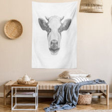 Sketch Portrait of Cow Tapestry