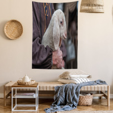 Baby Lamb Old Man Tapestry