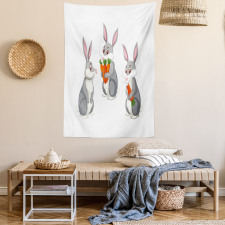 Funny Rabbit Cartoon Tapestry