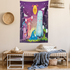 Funky and Happy Characters Tapestry