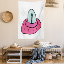 Doodle Style Flying Saucer Tapestry