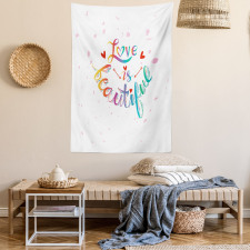 Love is Rainbow Art Tapestry