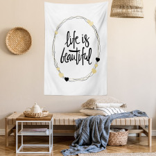 Hearts Line Words Tapestry