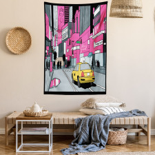 View of Manhattan and Taxi Tapestry