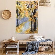 Gouache Autumn Scenery Art Tapestry