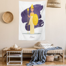 Calligraphic Lady in Armour Tapestry