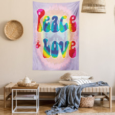 Peace Love Tie Dye Effect Tapestry