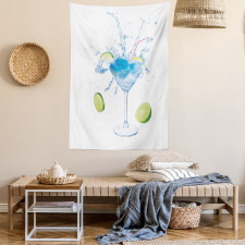 Martini Splashing Lime Tapestry