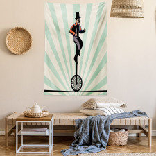 Citrus Man on Monowheel Art Tapestry