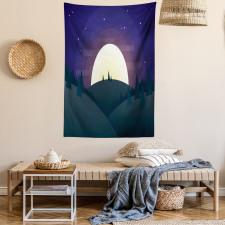 Night Forest Starry Sky Tapestry