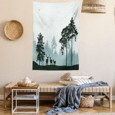 Forest Silhouette Art Tapestry