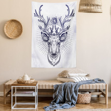 Reindeer Head Sketch Tapestry