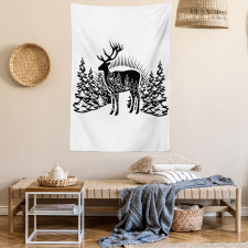 Reindeer Spruce Forest Tapestry