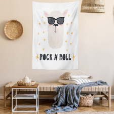 Funny Llama Portrait Tapestry