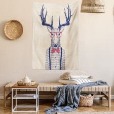 Humorous Deer with Jazz Bow Tapestry