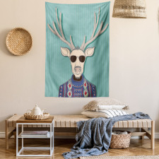 Deer with Colorful Sweater Tapestry