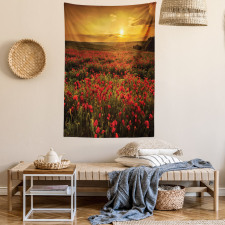 Sunset Meadow Farmland Tapestry