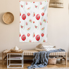 Poppy Butterfly Romance Tapestry