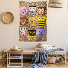 Animal Mugs Print Tapestry