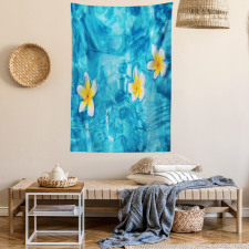 Frangipani Flower Aqua Tapestry