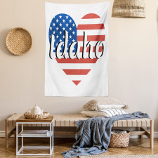 Heart Shaped USA Flag State Tapestry