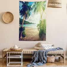 Palm Trees and Ocean Photo Tapestry