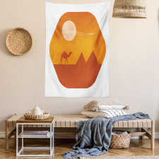 Sun Camel and Pyramids Art Tapestry