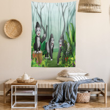 Orangutans in a Forest Tapestry