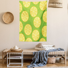 Citrus Slices Polka Dots Tapestry