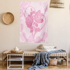 Roses in Heart Tapestry