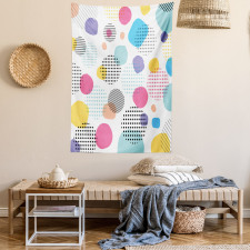 Colorful Spots Stripes Tapestry