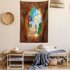 Children Reading a Map Tapestry