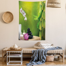 Bamboo Flower Orchid Stone Tapestry