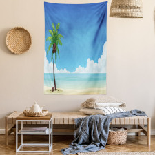 Exotic View Tree and Coconuts Tapestry