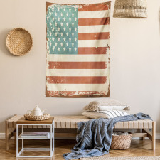 Grunge US Flag Tapestry