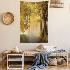 Misty Autumn Morning Tapestry