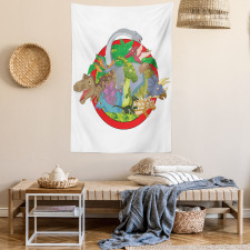 Tropical Plants Leaves Tapestry