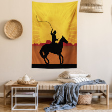 Cowboy on Horse Shade Tapestry