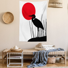 Heron Bird on Japanese Tapestry