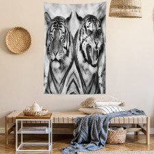Aggressive Wild Tiger Tapestry