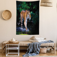 Wild Jungle Tiger Tree Tapestry