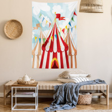 Circus Cloudy Sun Sky Tapestry