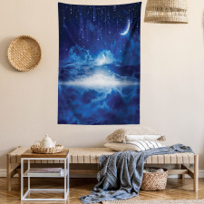 Night Sky Moon Stars Tapestry