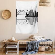 Monochrome Sydney Skyline Tapestry