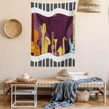 Cartoon Musical Instruments Tapestry