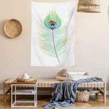 Single Retro Plume Peacock Tapestry