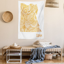 Egypt Map Flower Tapestry