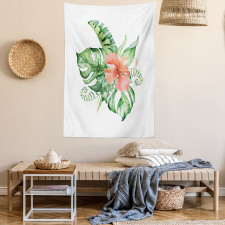 Exotic Flower Leafy Bouquet Tapestry