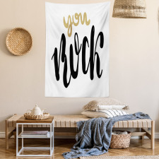 Cursive Inspirational Art Tapestry