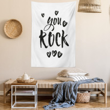 Charcoal Heart Ornaments Tapestry